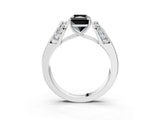 White gold Fancy Black Radiant Cut Diamond Channel Set Solitaire Ring with Four-Prong Setting_27