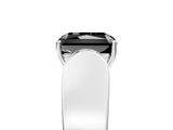 White gold Fancy Black Radiant Cut Diamond Channel Set Solitaire Ring with Four-Prong Setting_6