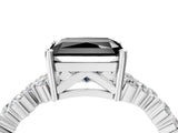 White gold Fancy Black Radiant Cut Diamond Cluster Pavé Band with Four-Prong Setting_40