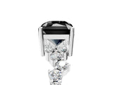 White gold Fancy Black Radiant Cut Diamond Cluster Pavé Band with Four-Prong Setting_41