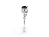 White gold Fancy Black Radiant Cut Diamond Cluster Pavé Band with Four-Prong Setting_5