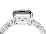 White gold Fancy Black Radiant Cut Diamond Cluster Pavé Band with Four-Prong Setting_7