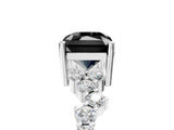 White gold Fancy Black Radiant Cut Diamond Cluster Pavé Band with Four-Prong Setting_8