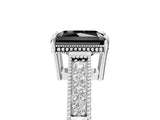 White gold Fancy Black Radiant Cut Diamond Engagement Ring with Milgrain Channel Set Band and Prong Setting_5