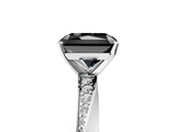 White gold Fancy Black Radiant Cut Diamond Engagement Ring with Side Stone Accents and Four-Prong Setting_101
