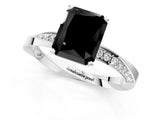White gold Fancy Black Radiant Cut Diamond Engagement Ring with Side Stone Accents and Four-Prong Setting_25