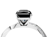 White gold Fancy Black Radiant Cut Diamond Engagement Ring with Side Stone Accents and Four-Prong Setting_28