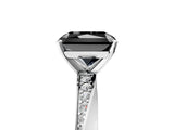 White gold Fancy Black Radiant Cut Diamond Engagement Ring with Side Stone Accents and Four-Prong Setting_29