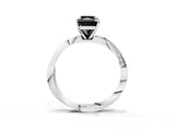 White gold Fancy Black Radiant Cut Diamond Engagement Ring with Side Stone Accents and Four-Prong Setting_99