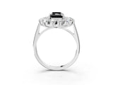 White gold Fancy Black Radiant Cut Diamond Floral Double Halo Engagement Ring with Prong Setting_27