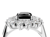 White gold Fancy Black Radiant Cut Diamond Floral Double Halo Engagement Ring with Prong Setting_40