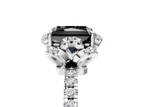 White gold Fancy Black Radiant Cut Diamond Halo Pave Band with Four-Prong Setting_8