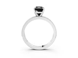 White gold Fancy Black Radiant Cut Diamond Milgrain Pavé Engagement Ring with Four-Prong Setting_3