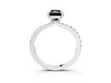 White gold Fancy Black Radiant Cut Diamond Pavé Engagement Ring with Round  Accents and Prong Setting_27