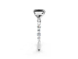 White gold Fancy Black Radiant Cut Diamond Prong Set Engagement Ring with Pave Band_2