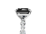 White gold Fancy Black Radiant Cut Diamond Prong Set Engagement Ring with Pave Band_5