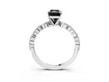 White gold Fancy Black Radiant Cut Diamond Ring with Marquise and Round  Side Stones and Four-Prong Setting_63