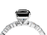 White gold Fancy Black Radiant Cut Diamond Ring with Marquise and Round  Side Stones and Four-Prong Setting_64
