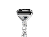 White gold Fancy Black Radiant Cut Diamond Ring with Marquise and Round  Side Stones and Four-Prong Setting_65
