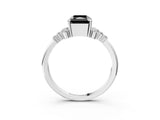 White gold Fancy Black Radiant Cut Diamond Ring with Side Stones and Four-Prong Setting_63