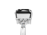 White gold Fancy Black Radiant Cut Diamond Ring with Side Stones and Four-Prong Setting_65