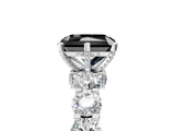 White gold Fancy Black Radiant Cut Diamond Side Stone Engagement Ring with Four-Prong Setting_29