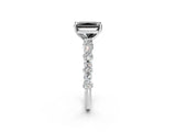 White gold Fancy Black Radiant Cut Diamond Side Stone Solitaire Ring with Round  and Four-Prong Setting_62