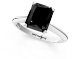 White gold Fancy Black Radiant Cut Diamond Solitaire Engagement Ring with Classic Band and Four-Prong Setting_25