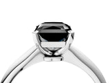 White gold Fancy Black Radiant Cut Diamond Solitaire Engagement Ring with Classic Band and Four-Prong Setting_28