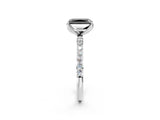 White gold Fancy Black Radiant Cut Diamond Solitaire Engagement Ring with Pavé Band and Prong Setting_2