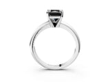 White gold Fancy Black Radiant Cut Diamond Solitaire Engagement Ring with Round Band and Four-Prong Setting_99