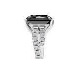 White gold Fancy Black Radiant Cut Diamond Solitaire Engagement Ring with Twisted Pavé Band and Four-Prong Setting_77