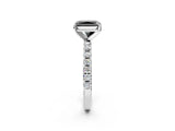 White gold Fancy Black Radiant Cut Diamond Solitaire Pavé Band with Four-Prong Setting_2