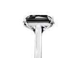 White gold Fancy Black Radiant Cut Diamond Solitaire Ring with Flower Prong Setting and Classic Band_61
