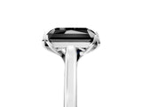 White gold Fancy Black Radiant Cut Diamond Solitaire Ring with Flower Prong Setting and Classic Band_71