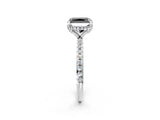 White gold Fancy Black Radiant Cut Diamond Solitaire Ring with Four-Prong Setting and Pavé Band_5