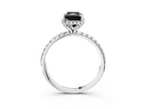 White gold Fancy Black Radiant Cut Diamond Solitaire Ring with Four-Prong Setting and Pavé Band_6