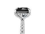 White gold Fancy Black Radiant Cut Diamond Solitaire Ring with Four-Prong Setting and Pavé Band_8