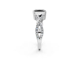 White gold Fancy Black Radiant Cut Diamond Solitaire Ring with Four-Prong Setting and Twisted Pavé Band_2