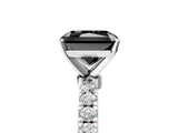 White gold Fancy Black Radiant Cut Diamond Solitaire Ring with Pavé Accents and Four-Prong Setting_5