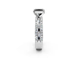 White gold Fancy Black Radiant Cut Diamond Solitaire Ring with Pavé and Channel Set Band_2