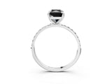 White gold Fancy Black Radiant Cut Diamond Solitaire Ring with Pave Band and Four Prong Setting_27