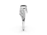 White gold Fancy Black Radiant Cut Diamond Solitaire Ring with Prong Setting and Twisted Pavé Band_26