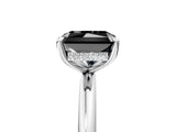 White gold Fancy Black Radiant Cut Diamond Solitaire Ring with Thin Band and Four-Prong Setting_5
