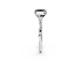 White gold Fancy Black Radiant Cut Diamond Solitaire with Side Baguettes and Channel Set Band_2