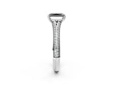 White gold Fancy Black Radiant Cut Diamond Split Shank Engagement Ring with Pavé Band_2