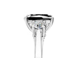 White gold Fancy Black Radiant Cut Diamond Three-Stone Engagement Ring with Prong Setting and Pavé Band_5