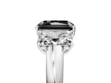 White gold Fancy Black Radiant Cut Diamond Three-Stone Ring with Four-Prong Setting and Classic Band_5