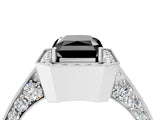 White gold Fancy Black Radiant Cut Halo Diamond Engagement Ring with Split Shank Band and Four-Prong Setting_16
