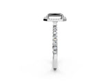 White gold Fancy Black Radiant Cut Halo Diamond Pave Band with Prong Setting_2